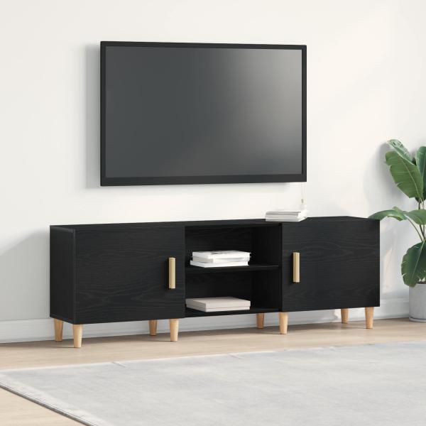 ARDEBO.de - TV-Schränk 150 x 30 x 50 cm Schwarz Eichen-Optik Holzwerkstoff