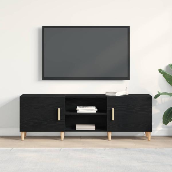 TV-Schränk 150 x 30 x 50 cm Schwarz Eichen-Optik Holzwerkstoff