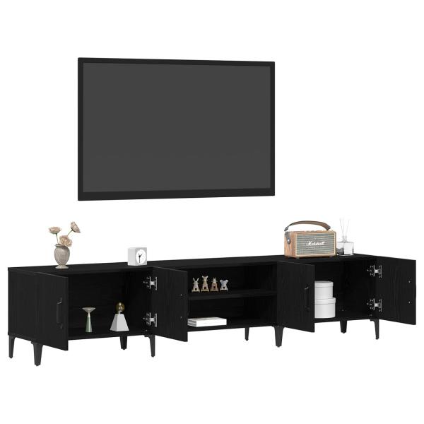 TV-Schränk 180 x 31,5 x 40 cm Schwarz Eichen-Optik
