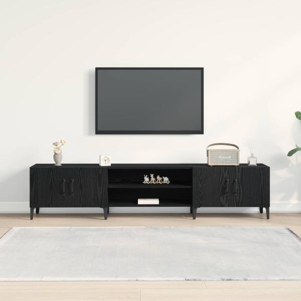 TV-Schränk 180 x 31,5 x 40 cm Schwarz Eichen-Optik