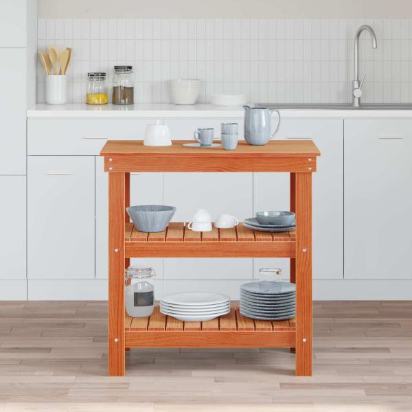 ARDEBO.de - Werkbank mit Regal 78,5 x 50 x 80 cm Massives Kiefernholz