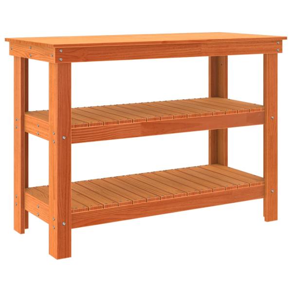 Werkbank mit Regal 110,5 x 50 x 80 cm Massives Kiefernholz