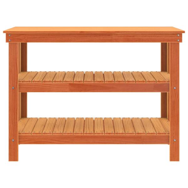 Werkbank mit Regal 110,5 x 50 x 80 cm Massives Kiefernholz
