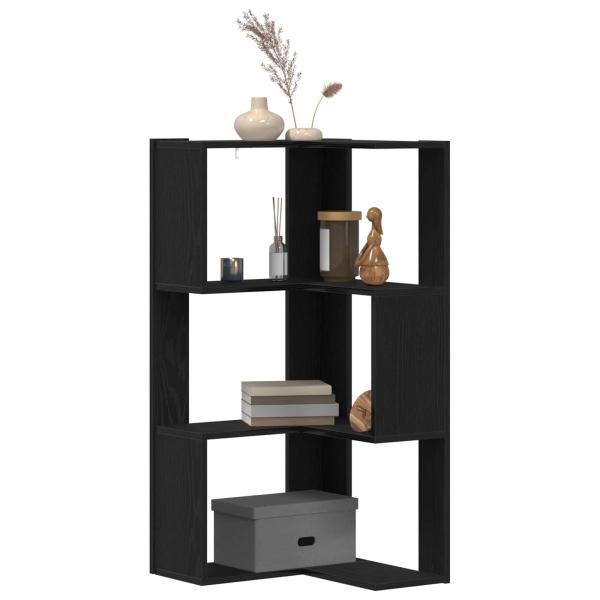 Bücherregal 3 Ebenen 50 x 50 x 102 cm Schwarz Eichen-Optik
