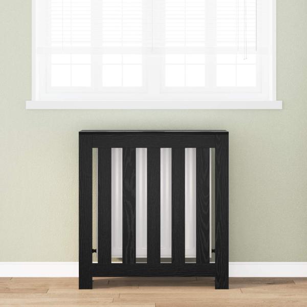 ARDEBO.de - Heizkörperabdeckung Schwarz Eichen-Optik 78 x 20 x 82 cm