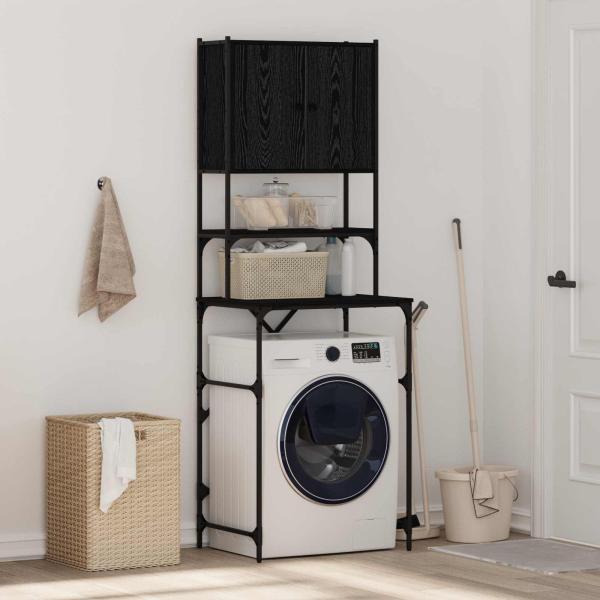 ARDEBO.de - Waschmaschinen-Schrank Schwarz 0ak 68 x 48,5 x 194 cm