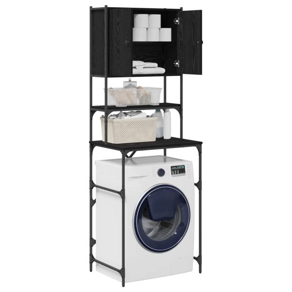 Waschmaschinen-Schrank Schwarz 0ak 68 x 48,5 x 194 cm