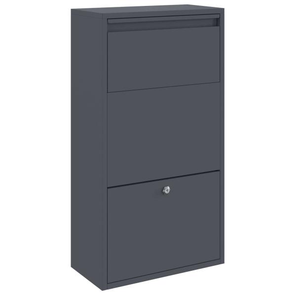 Paketdrop-Box mit Speicher Anthrazit 44 x 22 x 82 cm Stahl