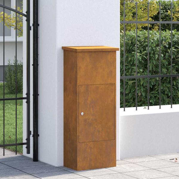 Paketdrop-Box Rostig 44,5 x 29 x 110,5 cm Wetterfeststahl