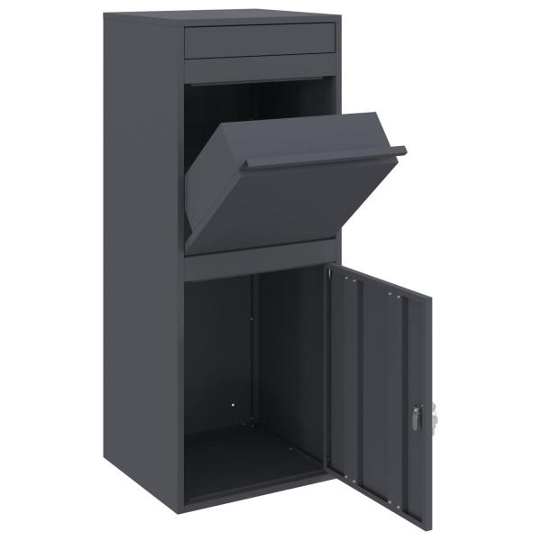 Paketdrop-Box mit Speicher Anthrazit 41 x 38 x 103 cm Stahl