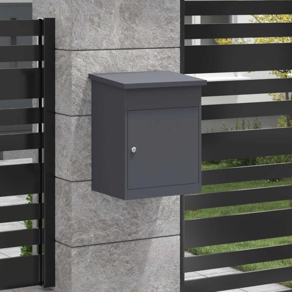 Paketdrop-Box mit Speicher Anthrazit 47,5 x 38 x 59 cm Stahl