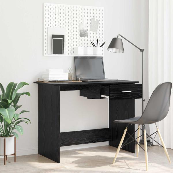 ARDEBO.de - Schreibtisch Schwarz Eichen-Optik 100 x 50 x 76 cm