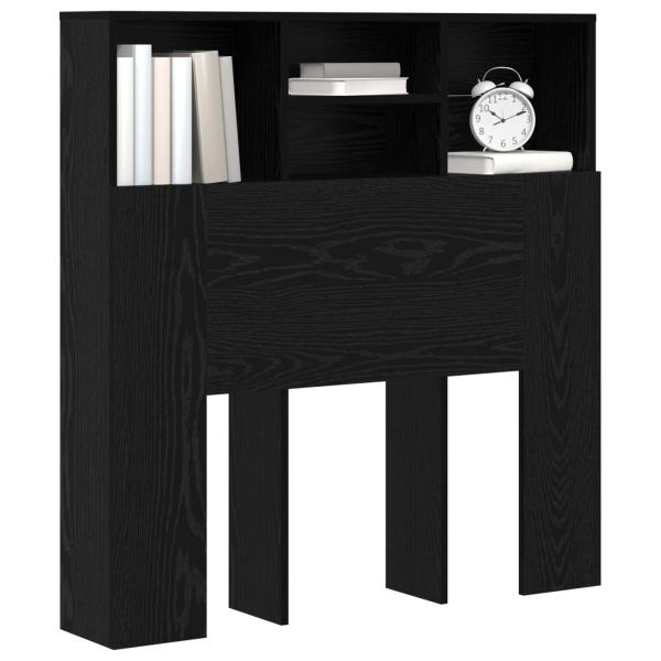 Kopfteil Schrank Schwarz Eichen-Optik Holzwerkstoff