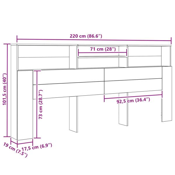 Kopfteil Schrank Artisan-Eiche Holzwerkstoff