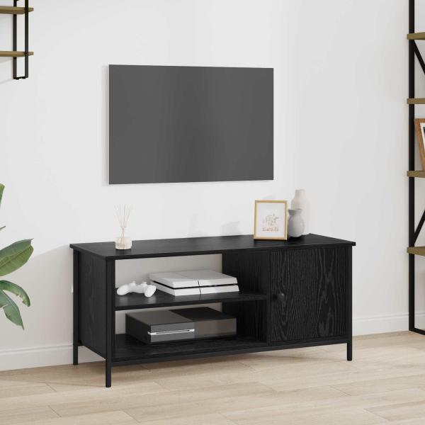 ARDEBO.de - TV-Schränk 100 x 40 x 45 cm Schwarz Eichen-Optik Holzwerkstoff