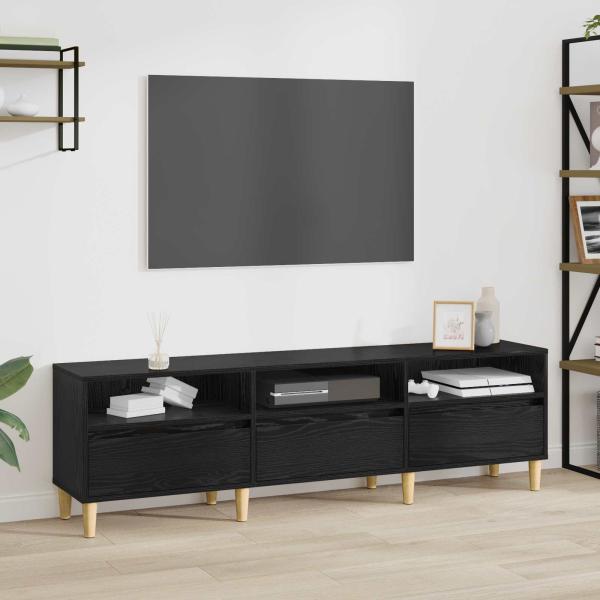 ARDEBO.de - TV-Schränk 150 x 30 x 45 cm Schwarz Eichen-Optik Holzwerkstoff