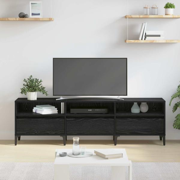 TV-Schränk mit Schubladen Schwarz Eichen-Optik 150 x 30 x 45 cm