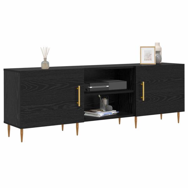 TV-Schränk 150 x 30 x 50 cm Schwarz Eichen-Optik Holzwerkstoff