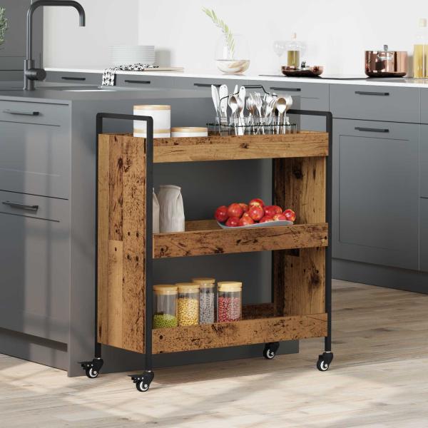 ARDEBO.de - K?chentrolley Altholz 70 x 30 x 82 cm Holzwerkstoff