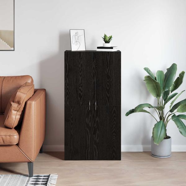 Büroschrank Schwarz Eichen-Optik 60 x 32 x 115 cm Holzwerkstoff