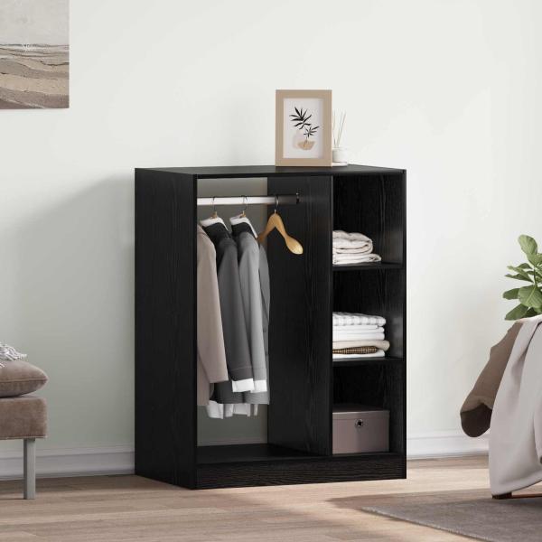 ARDEBO.de - Kleiderschrank Schwarz Eichen-Optik 77 x 48 x 102 cm