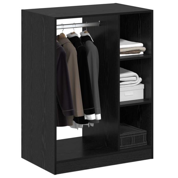 Kleiderschrank Schwarz Eichen-Optik 77 x 48 x 102 cm