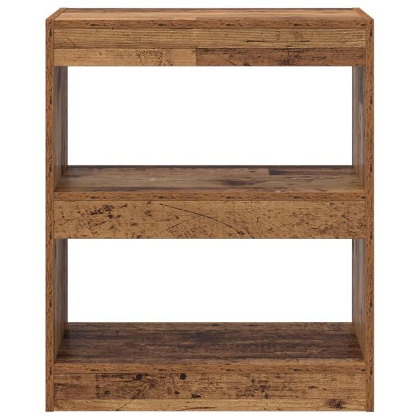 B?cherregal 2 Ebenen 60 x 30 x 72 cm Holzwerkstoff Altholz