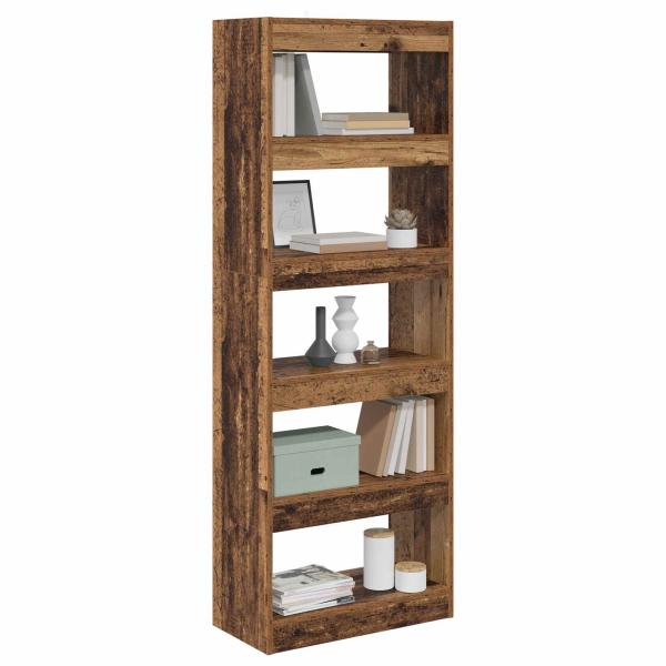 Bücherregal 5 Ebenen 60 x 30 x 166 cm Holzwerkstoff Altholz