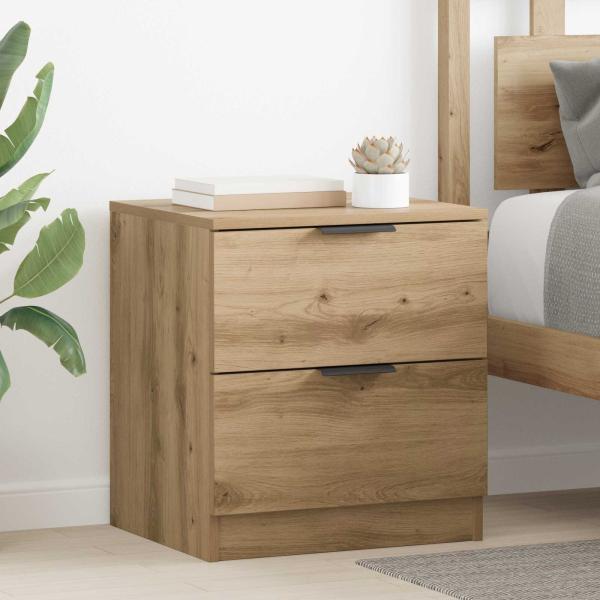 ARDEBO.de - Nachttisch 2 stk. Artisan-Eiche 45 x 39 x 50 cm Holzwerkstoff