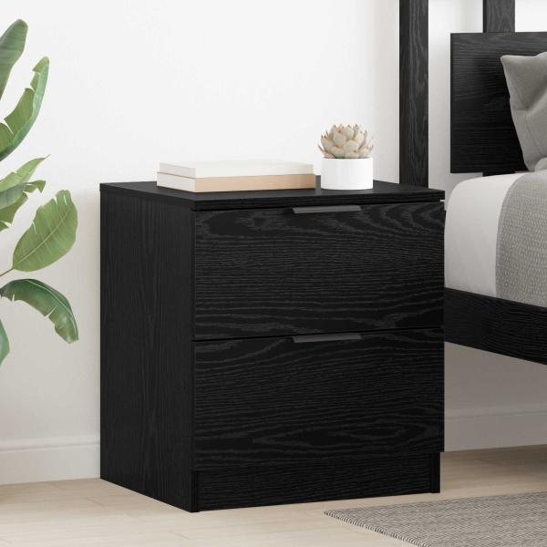 ARDEBO.de - Nachttisch 2 stk. Schwarz Eichen-Optik 45 x 39 x 50 cm