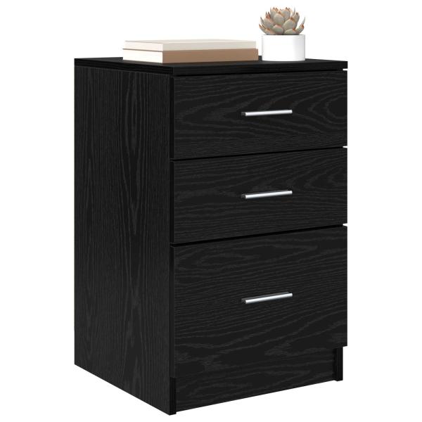 Nachttisch Schwarz Eichen-Optik 40 x 40 x 63 cm Holzwerkstoff