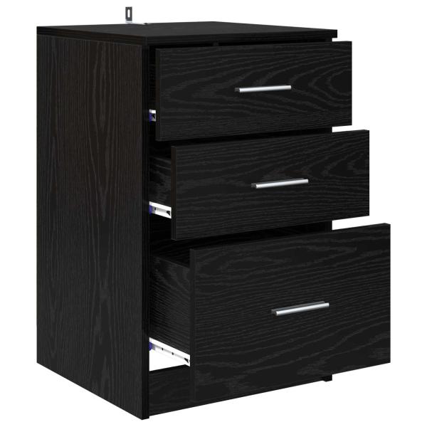 Nachttisch Schwarz Eichen-Optik 40 x 40 x 63 cm Holzwerkstoff