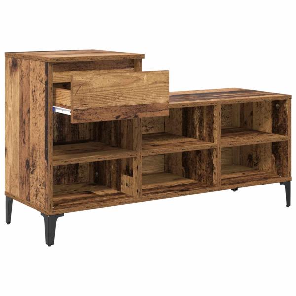Schuhschrank 102 x 36 x 60 cm Holzwerkstoff Altholz