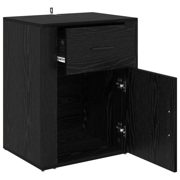 Nachttisch Schwarz Eichen-Optik 35 x 50 x 60 cm Holzwerkstoff