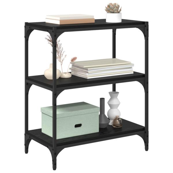 Bücherregal Schwarz Eichen-Optik 60 x 33 x 70,5 cm