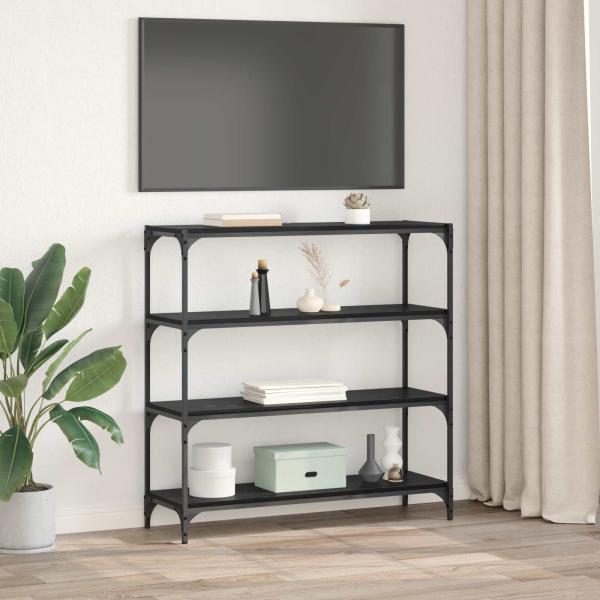 Bücherregal Schwarz Eichen-Optik 100 x 33 x 100 cm