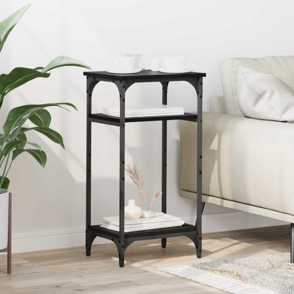 ARDEBO.de - Beistelltisch Schwarz Eichen-Optik 40 x 30 x 75 cm