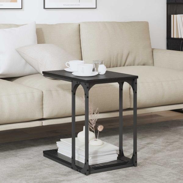Beistelltisch Schwarz Eichen-Optik 50 x 35 x 52 cm