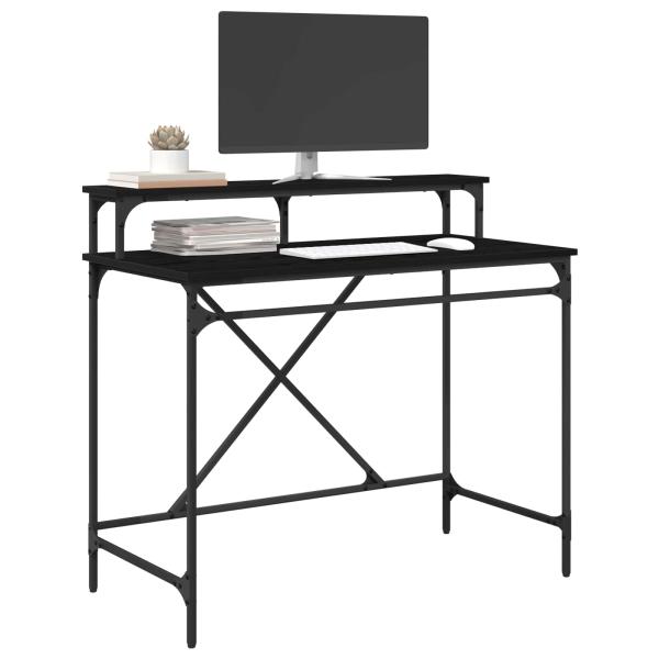 Schreibtisch Schwarz Eichen-Optik 100 x 50 x 90 cm