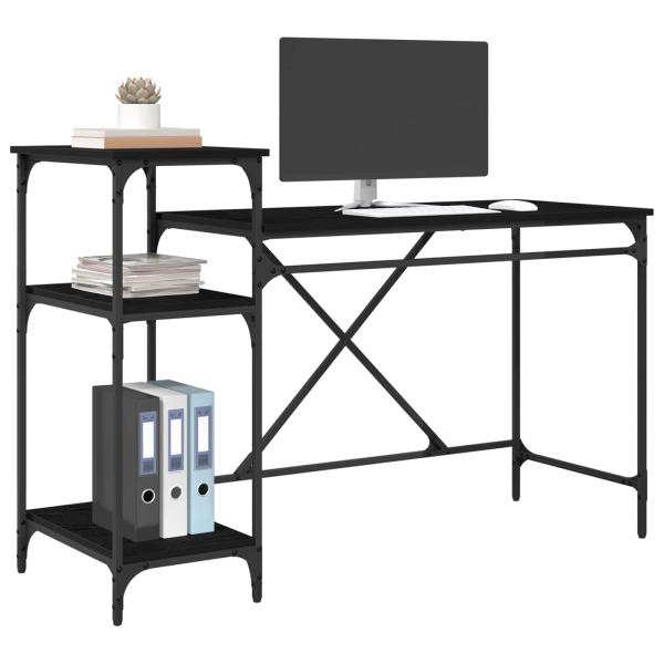 Schreibtisch Schwarz Eichen-Optik Holzwerkstoff