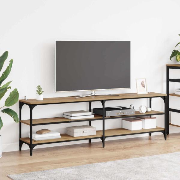 ARDEBO.de - TV-Schränk 160 x 30 x 50 cm Artisan-Eiche Verbundholz und Eisen