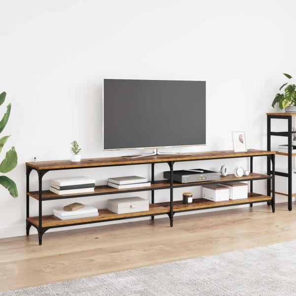 ARDEBO.de - TV-Schränk 200 x 30 x 50 cm Altholz Verbundholz und Eisen