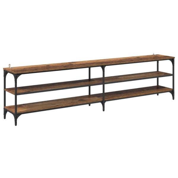 TV-Schränk 200 x 30 x 50 cm Altholz Verbundholz und Eisen