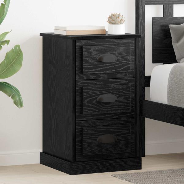 ARDEBO.de - Nachttisch Schwarz Eichen-Optik 39 x 39 x 67,5 cm Holzwerkstoff