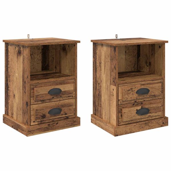 Nachttisch 2 stk. Altholz 36 x 43 x 60 cm Holzwerkstoff