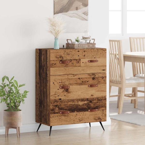 ARDEBO.de - Kommode mit Schubladen Altholz 69,5 x 34 x 90 cm Holzwerkstoff