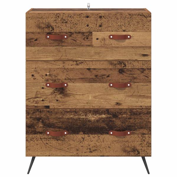 Kommode mit Schubladen Altholz 69,5 x 34 x 90 cm Holzwerkstoff