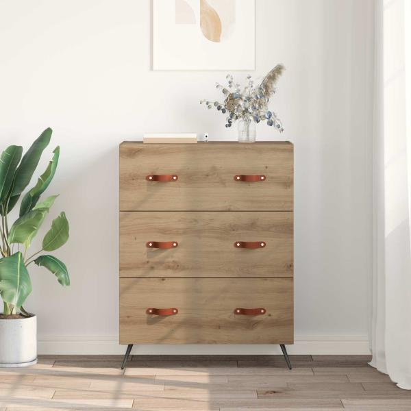 Kommode 3-Schublade Artisan-Eiche 69,5 x 34 x 90 cm