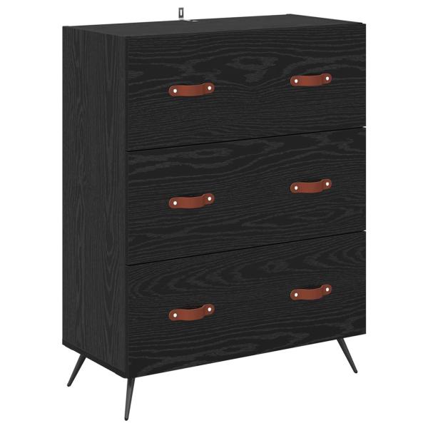 Kommode Schwarze Eiche 69,5 x 34 x 90 cm Holzwerkstoff