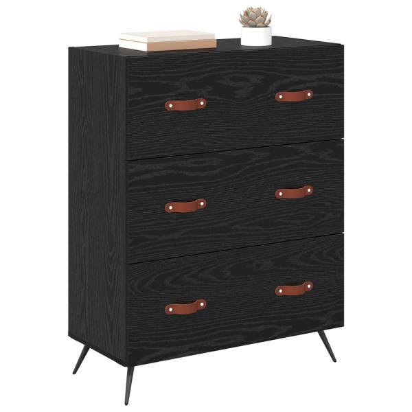 Kommode Schwarze Eiche 69,5 x 34 x 90 cm Holzwerkstoff